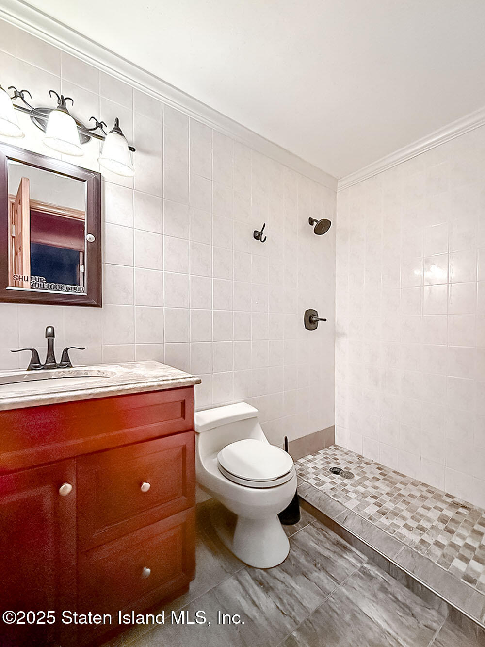264 Timber Ridge Drive Staten Island, NY 10306 - Photo 11 of 31 a bathroom with a sink a toilet and a mirror