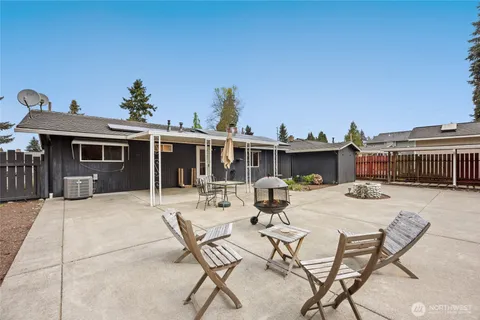 a view of a house with patio