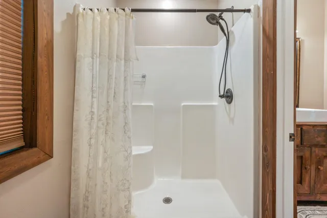 a bathroom with a shower