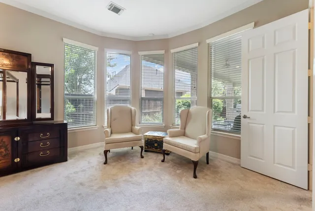 a view of balcony with patio
