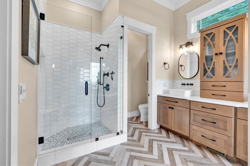 52 Waterside Drive Southeast Cartersville, GA 30121 - Photo 25 of 110 a bathroom with a double vanity sink mirror and shower