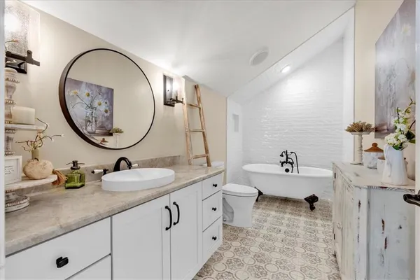 a view of a lake with a city