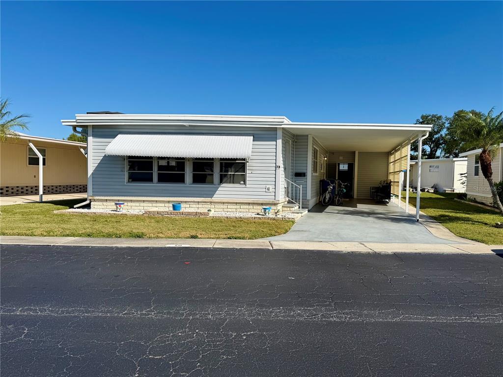a view of a house with a patio