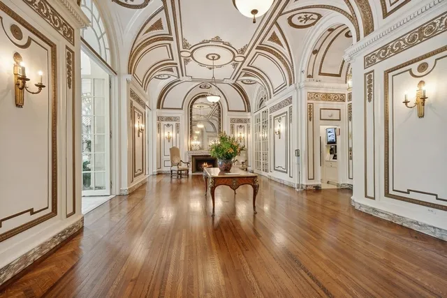 a view of a entryway with wooden floor