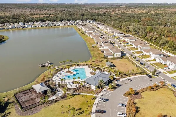 a view of a terrace with lake view and mountain view