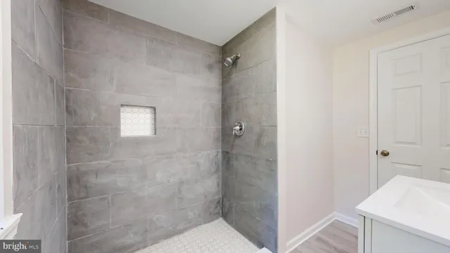a view of bathroom with shower