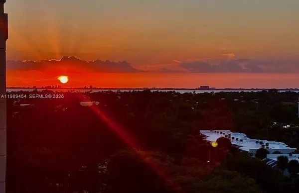 a view of city and a lake