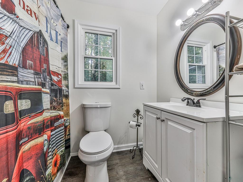 87 Jones Street Jasper, GA 30143 - Photo 20 of 25 a bathroom with a toilet a sink and a mirror