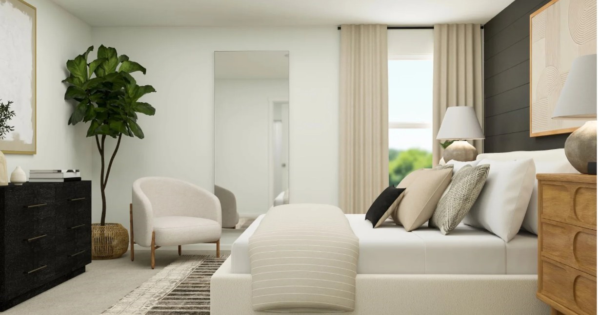 6138 Cherry Ripe Lane Katy, TX 77493 - Photo 19 of 21 a bedroom with furniture and a potted plant