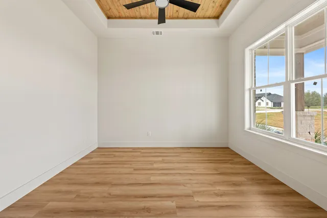 an empty room with a window