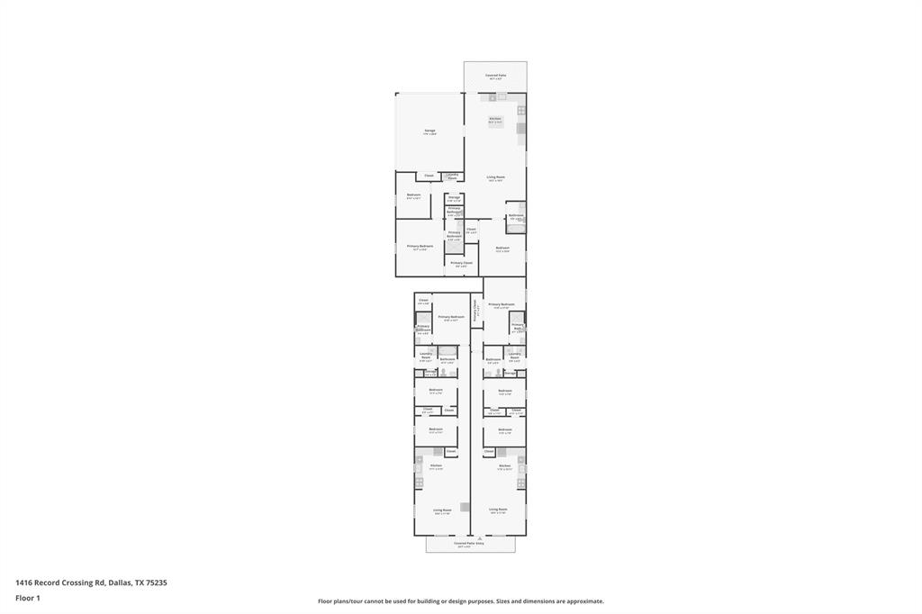 1414 Record Crossing Road Dallas, TX 75235 - Photo 40 of 40 Floor plan of the entire triplex