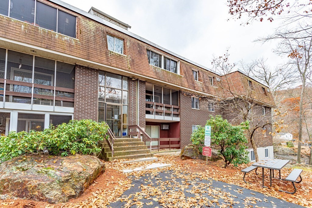 a front view of a building