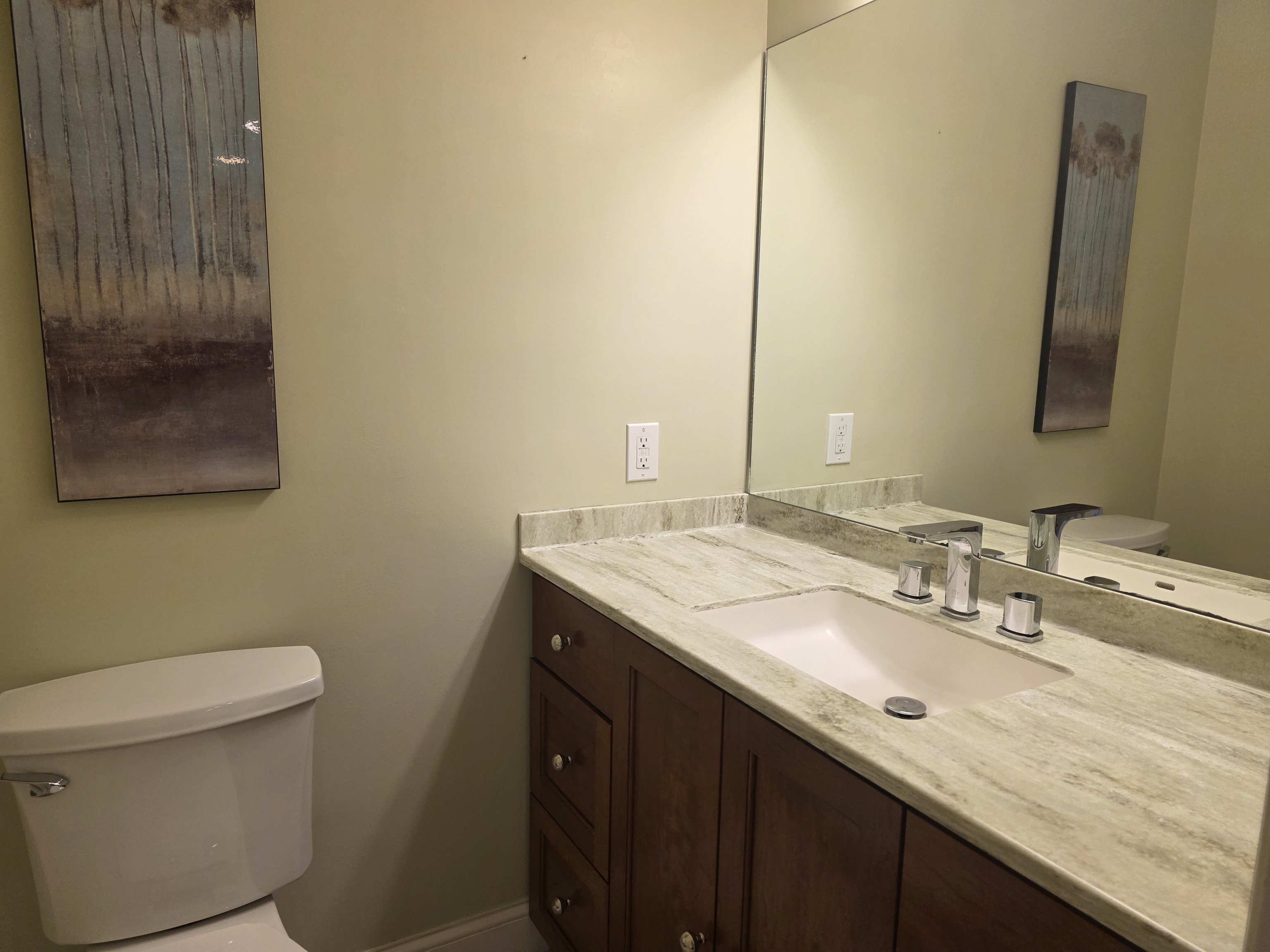 4 Stone Dam Road Bethel, CT 06801 - Photo 6 of 13 a bathroom with a granite countertop sink and a mirror