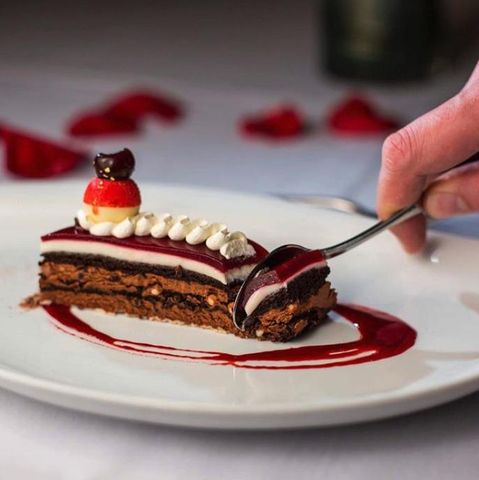 a view of a lake with a mountain