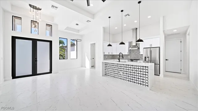 a view of livingroom with kitchen