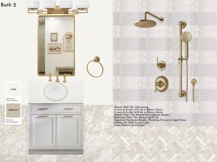 a bathroom with a granite countertop sink a mirror and shower