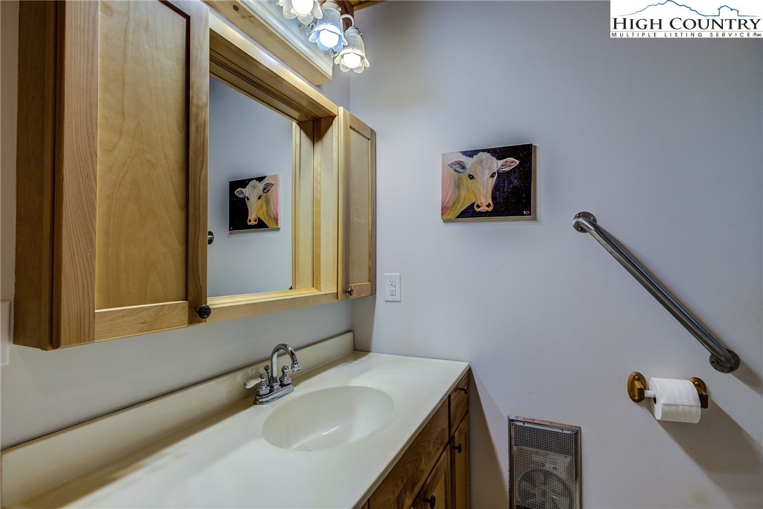 356 Irwin Farm Lane Sparta, NC 28675 - Photo 49 of 50 a bathroom with a sink and a mirror