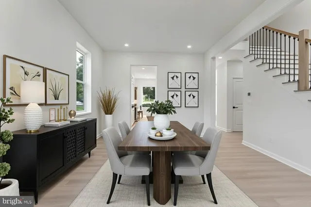 a view of room with stairs and a window