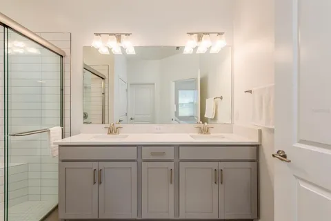 a room with a table and a chair