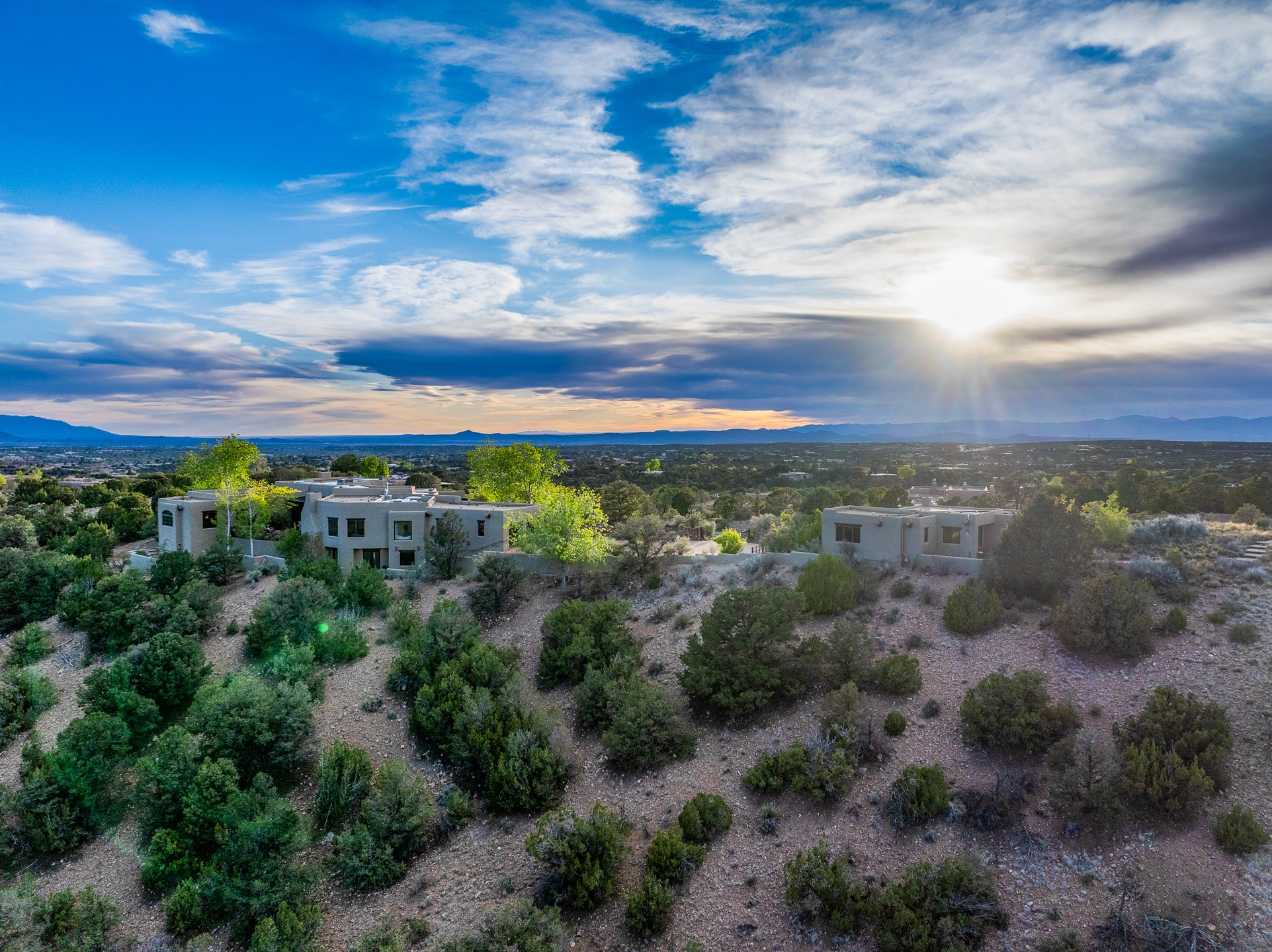 148 Barranca Road Santa Fe, NM 87501 - Photo 1 of 86 Aerial view of the main house and casita