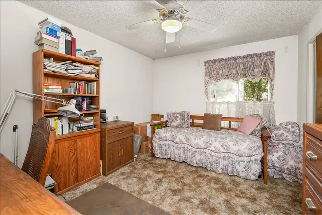 a bedroom with a bed furniture and a window