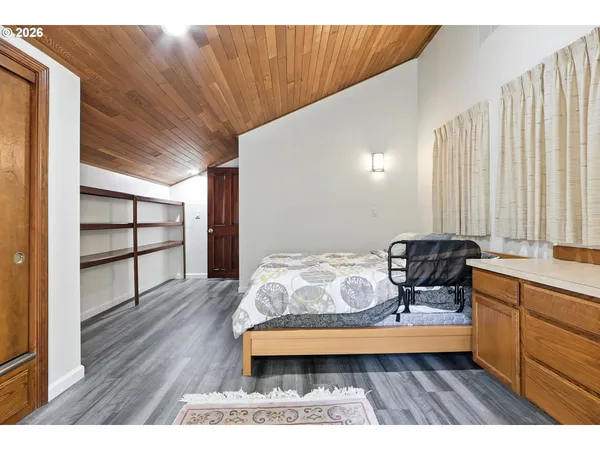 a workspace with furniture and window