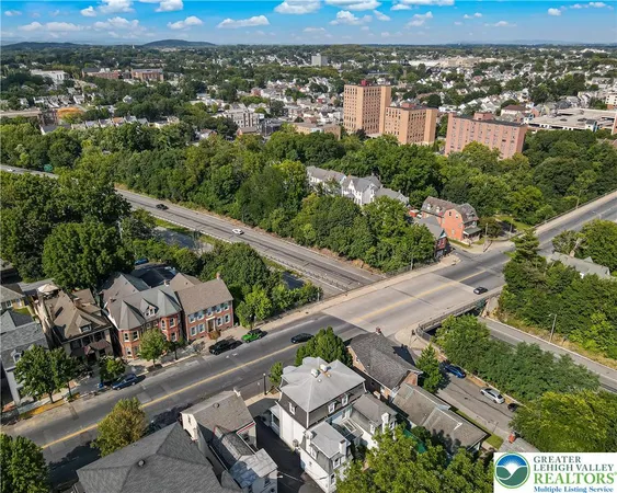 an aerial view of a city