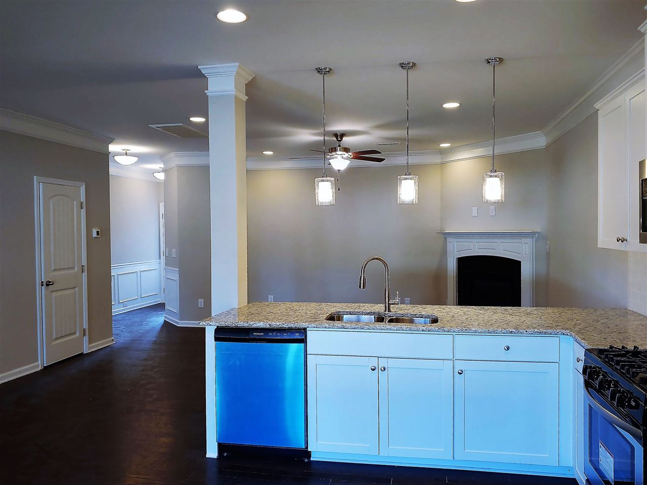 6336 Grace Lily Drive, Unit 31 Raleigh, NC 27607 - Photo 4 of 22 Large Kitchen with Fireplace in Living Room