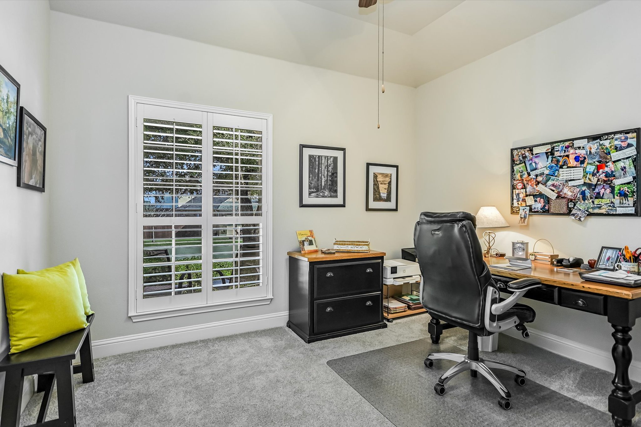 409 Harris Drive Austin, TX 78737 - Photo 14 of 29 a view of a workspace with furniture and a window