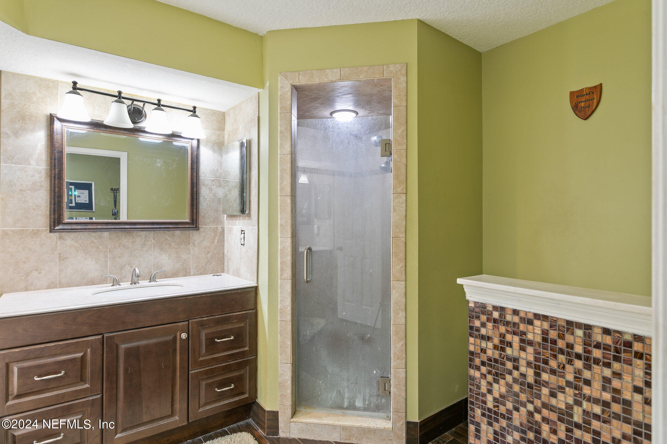 809 Mill Pond Court St. Johns, FL 32259 - Photo 20 of 50 a bathroom with a double vanity sink mirror and shower