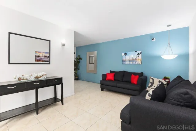 a living room with furniture and a couch