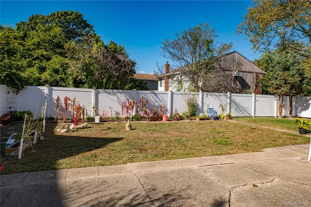 a view of a house with backyard and a tree