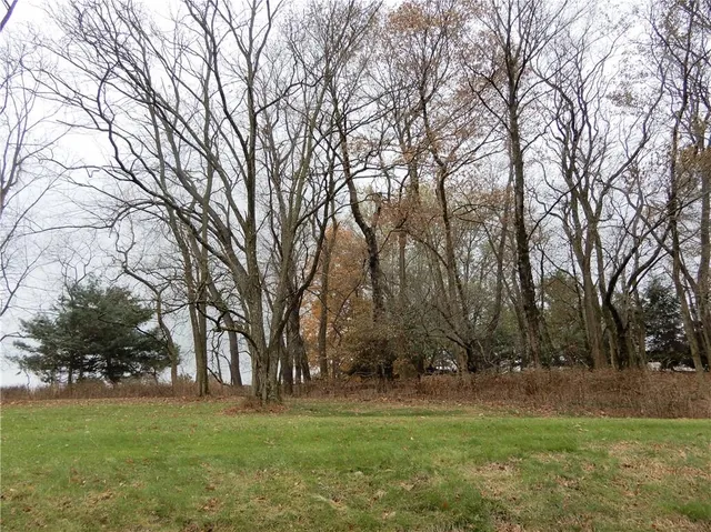 a backyard of a house with lots of green space and fountain