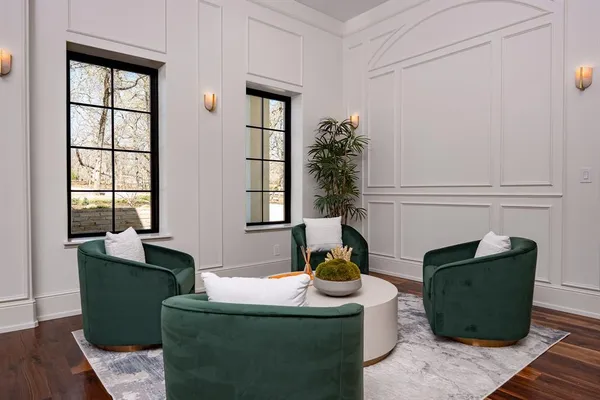 a living room with furniture and window