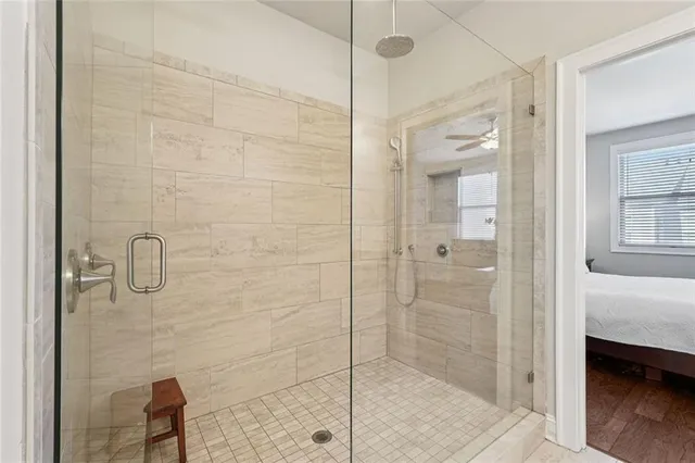 a bathroom with a shower