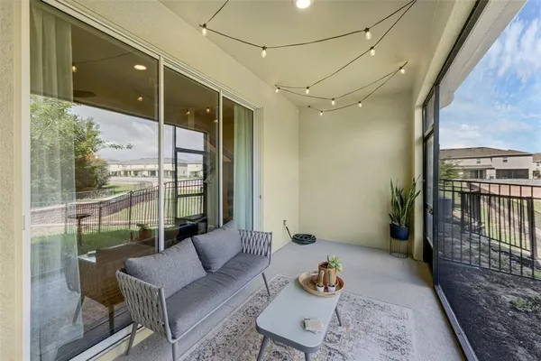 a living room with furniture