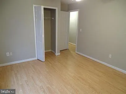 an empty room with closet
