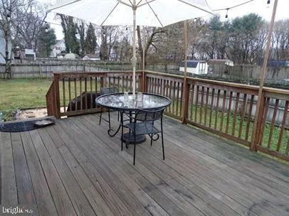 a view of a deck with wooden floor and outdoor space
