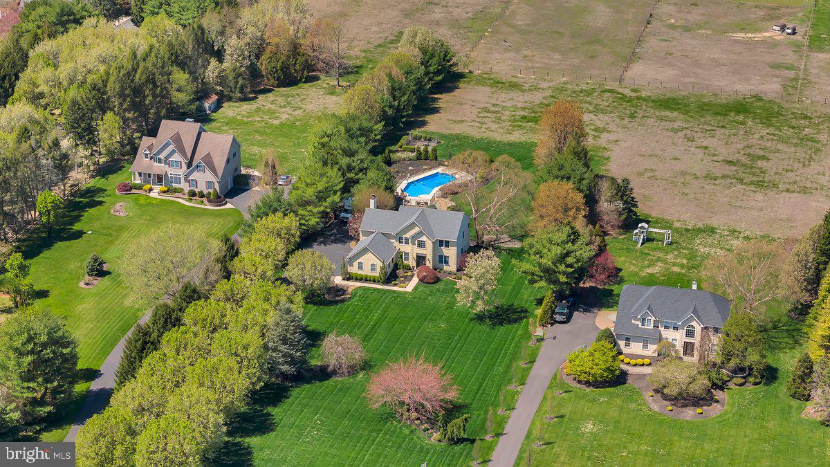 128 Willow Grove Road Shamong, NJ 08088 - Photo 72 of 84 an aerial view of a house with a yard basket ball court and outdoor seating