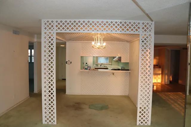 a view of a bathroom with a tub