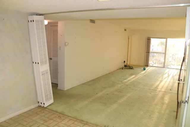 an empty room with a window