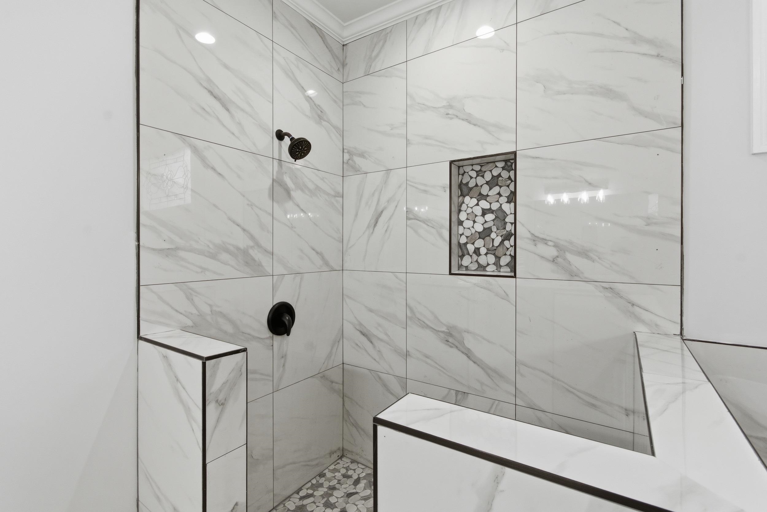 11080 Shelby Post Road Collierville, TN 38017 - Photo 20 of 39 Full bathroom with a marble finish shower and crown molding