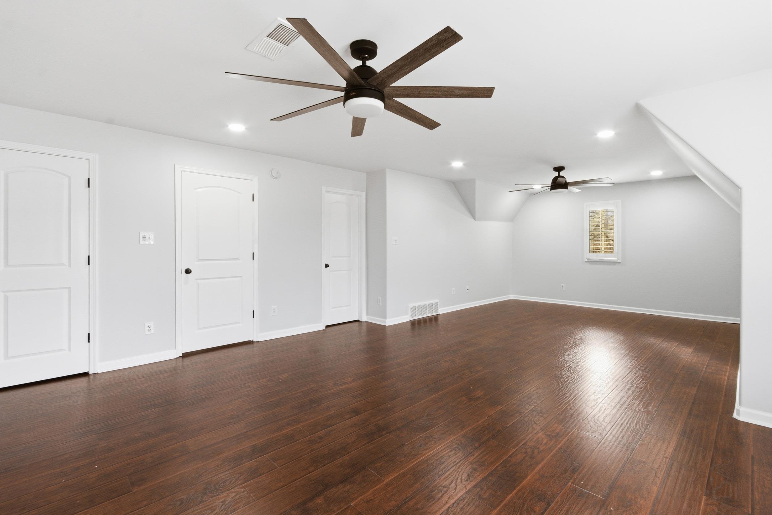 11080 Shelby Post Road Collierville, TN 38017 - Photo 31 of 39 Bonus room with recessed lighting, dark wood finished floors, and a ceiling fan
