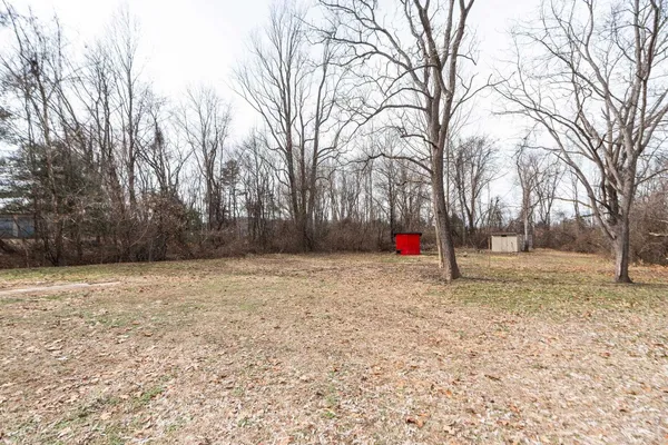 a view of a house with a snow in the background