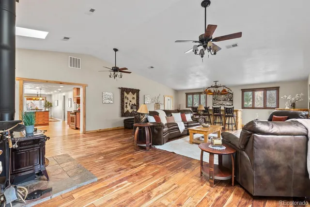 a living room with furniture