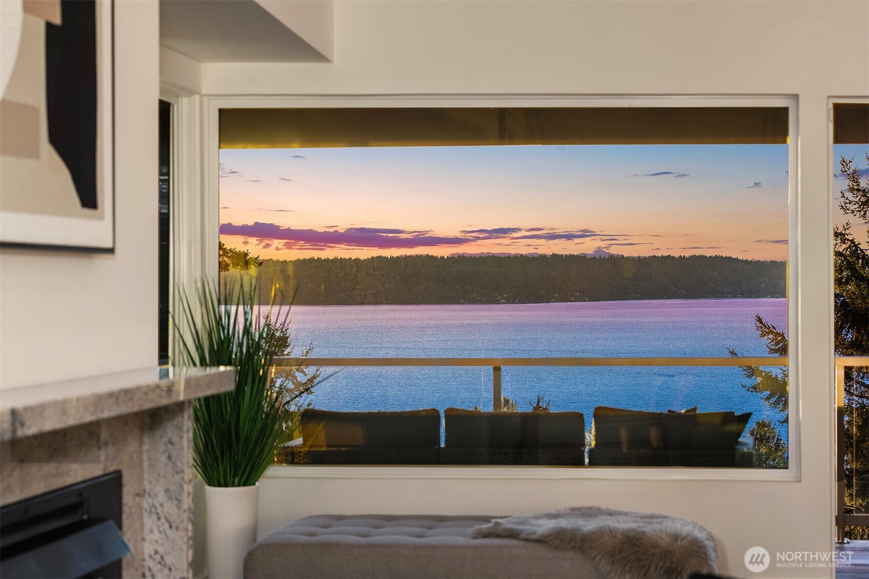 a view of ocean from a balcony