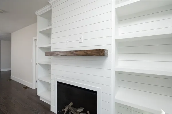 a close up of a fireplace