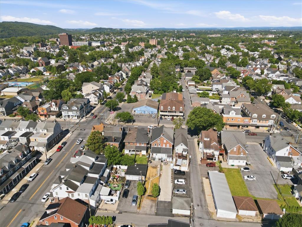 812 Linden Street Bethlehem, PA 18018 - Photo 39 of 39 An aerial perspective reveals a vibrant neighborhood with diverse homes and mature trees.
