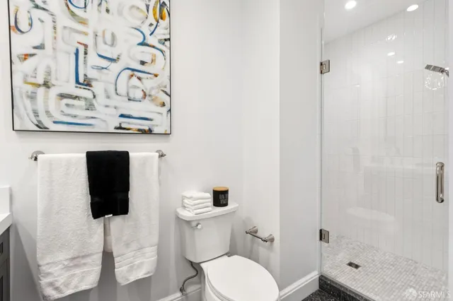 a front view of a multi story building