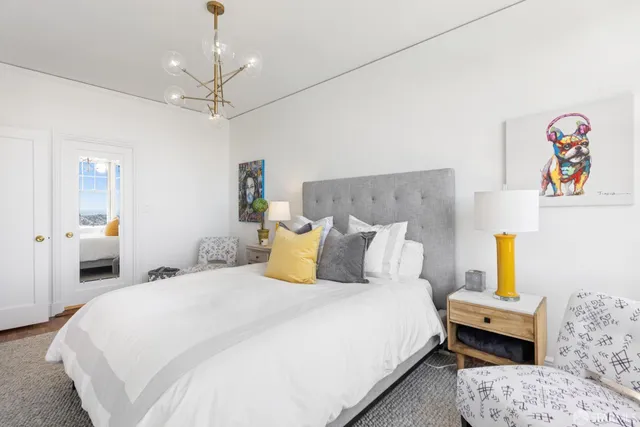 a view of city and a tall buildings